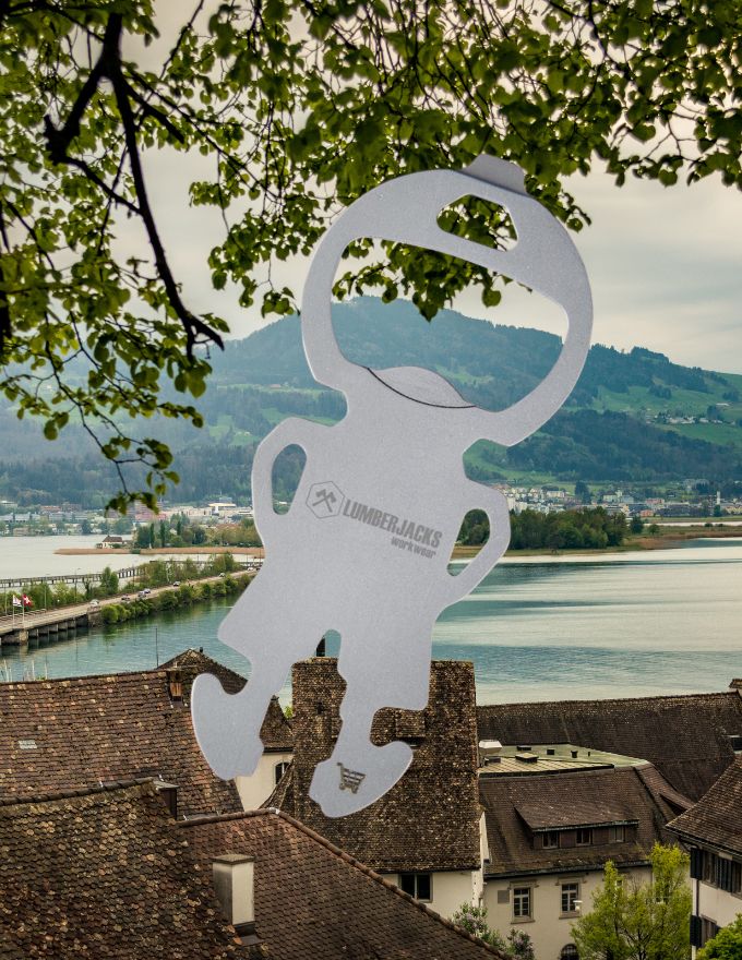 Flaschenöffner, Einkaufswagenlöser, Schraubendreher: Multitool mit Logo als Werbeartikel