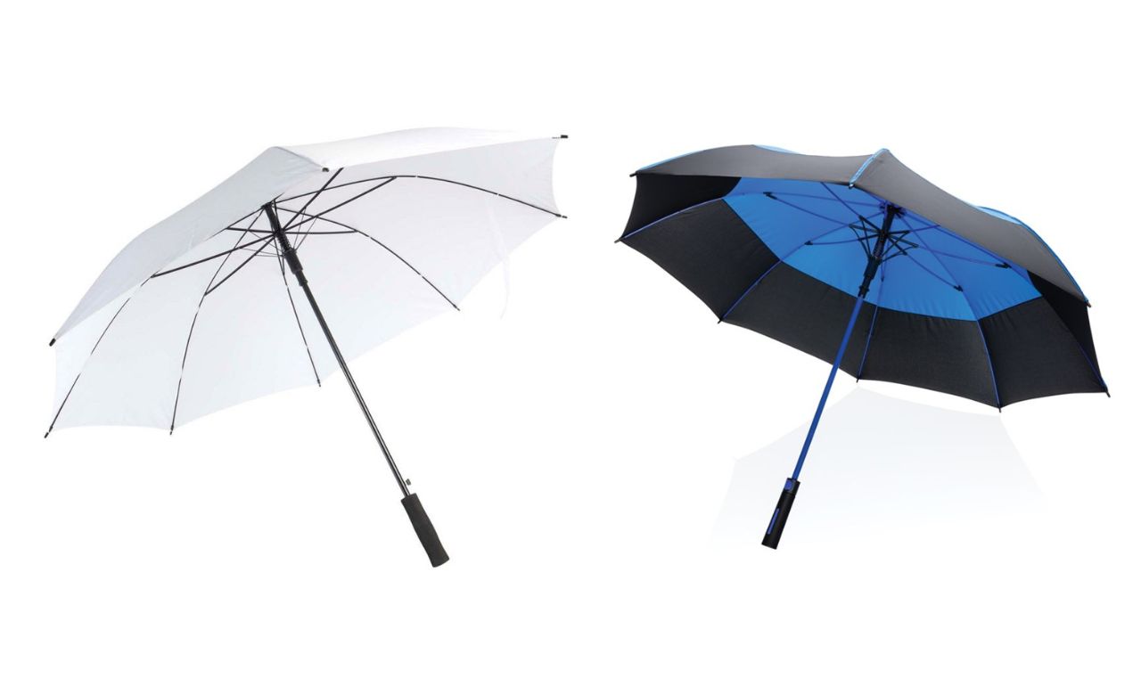 Mit Werbeschirmen Eindruck machen – auch bei Regenwetter